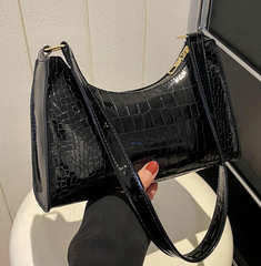 Premium Crocodile Pattern Shoulder Bag for Women | Elegant PU Leather Handbag