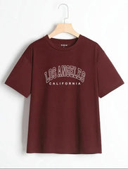 Men's Summer T-Shirt | Los Angeles California Print | Stylish Round Neck Casual Tee
