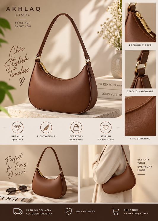 Stylish Women's Leather Shoulder Bag | Elegant Crossbody Handbag with Phone Pouch