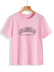 Men's Summer T-Shirt | Los Angeles California Print | Stylish Round Neck Casual Tee