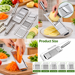 Stainless Steel 5-in-1 Vegetable Cutter – Multi-Functional Vegetable Slicer & Chopper with Changeable Blades