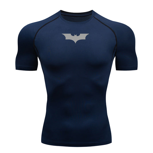 Bat Printed Men's Compression T-Shirt | Slim Fit Gym, Running & Fitness Sportswear