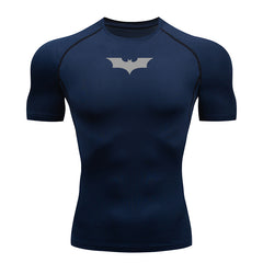 Bat Printed Men's Compression T-Shirt | Slim Fit Gym, Running & Fitness Sportswear
