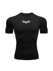 Bat Printed Men's Compression T-Shirt | Slim Fit Gym, Running & Fitness Sportswear