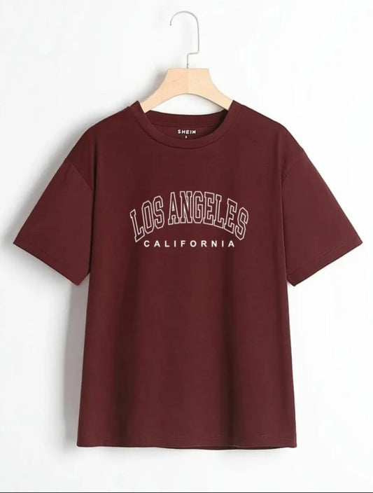 Men's Summer T-Shirt | Los Angeles California Print | Stylish Round Neck Casual Tee