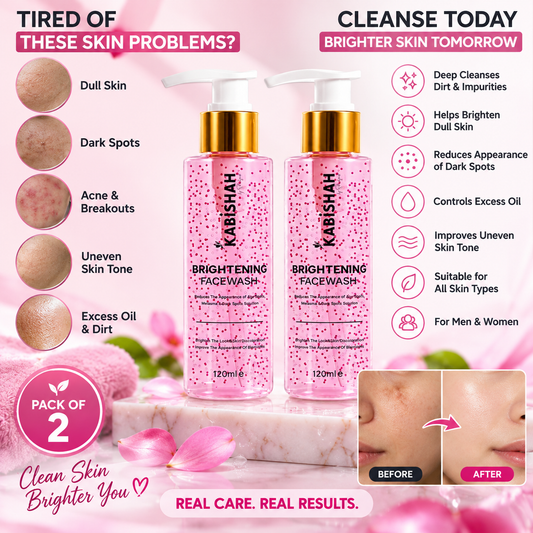 Kabishah by Shahzad LuminaBright Whitening Face Wash – Pack of 2 | Brightening Face Wash for Dark Spots & Dull Skin